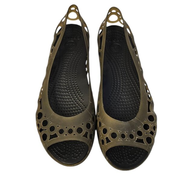 CROCS Womens Adrina Cut Out Ballet Flats, Slip On, Rubber, Comfort, Size 8 - Picture 3 of 7